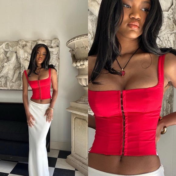 HOUSE OF CB 'Pia' Cherry Red Corset - Picture 4 of 14